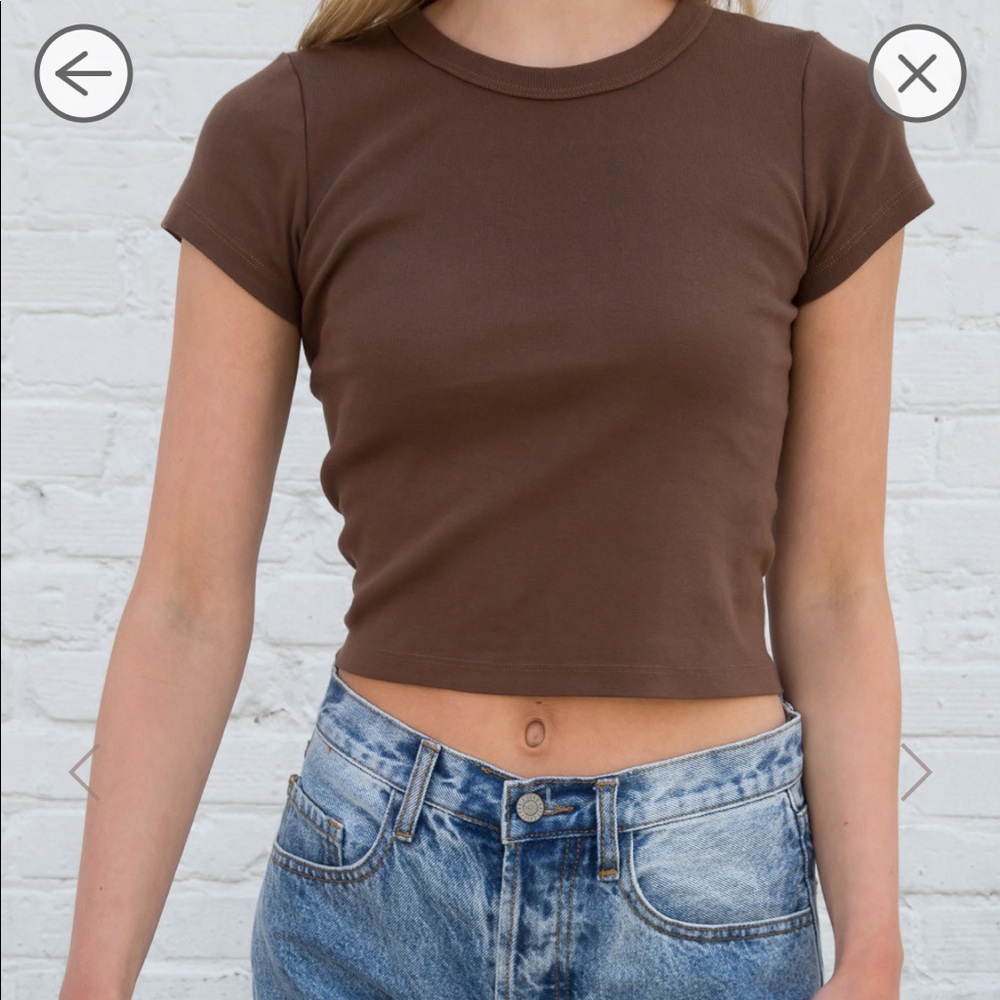 Brandy Melville brown crew neck tee